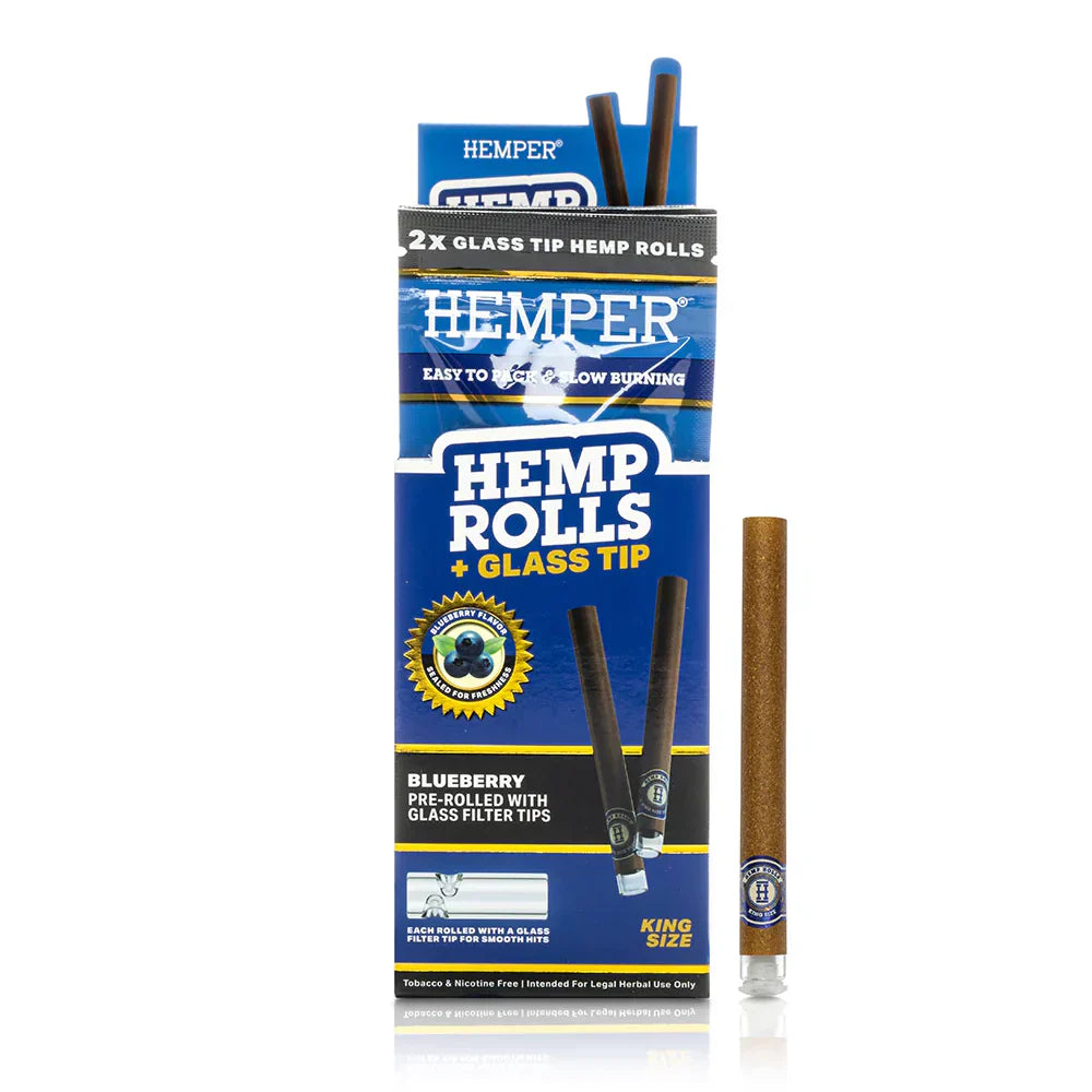Hemper Hemp Rolls King Size + Glass Tip