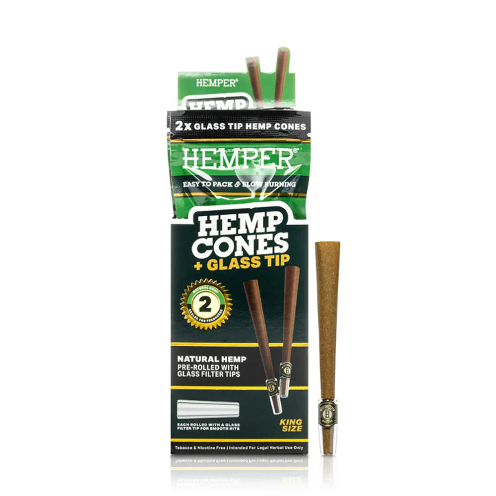 Hemper Hemp Rolls King Size + Glass Tip